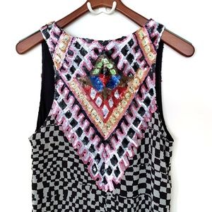 Mara Hoffman Deep V Sequin Gown Checker